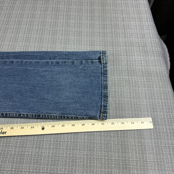 Levis 527 Jeans Mens 34x32 Straight Blue Denim Whiskering Distressed Stretch - Picture 6 of 14